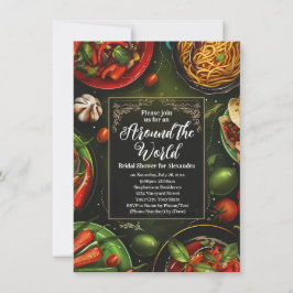 世界を巡るブライズシャワーランチディナー 招待状