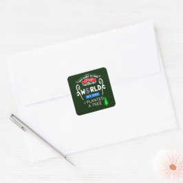 世界を引き継いで木を植えた スクエアシール