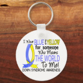 世界を意味するダウン症候群 キーホルダー (正面)