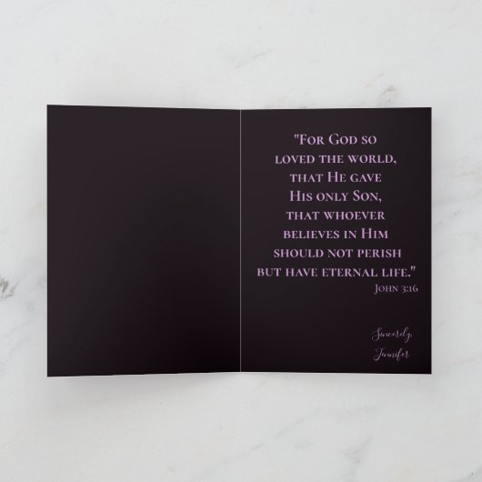 世界を愛する神のための美しいクリスマス カード (内部)