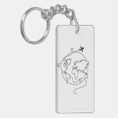 🌍 世界を愛す ✈️ キーホルダー (正面左)