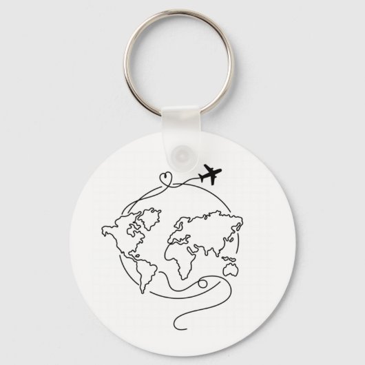 🌍 世界を愛で包む ✈️ キーホルダー (正面)