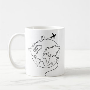 🌍 世界を愛で包む ✈️ コーヒーマグカップ