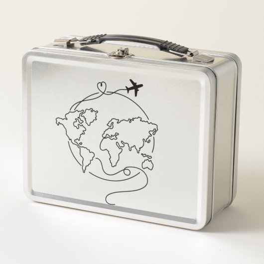 🌍 世界を愛で包む ✈️ メタルランチボックス (正面)