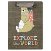 世界を探検するBoho Bear クリップボード (正面)
