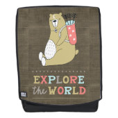 世界を探検するBoho Bear バックパック (正面)