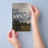 世界を探索する5.5インチx 8.5インチフライヤー チラシ (ハンドル)