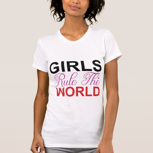 世界を支配するのは女の子 – フェミニスト・エンパワメントの名言 Tシャツ (正面)