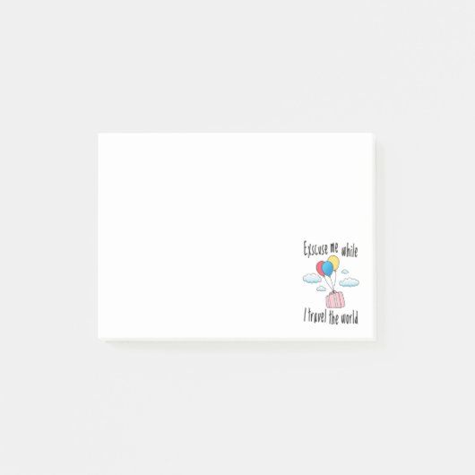 世界を旅している間に申し訳ない ポストイット (正面)