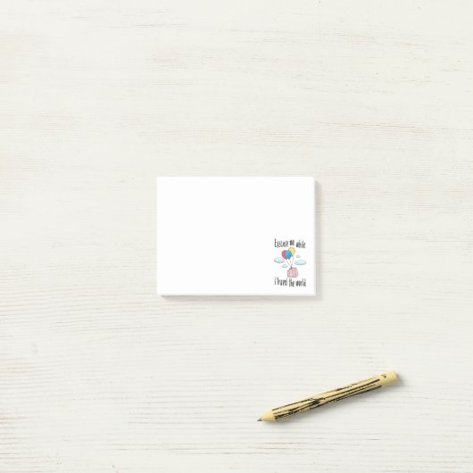 世界を旅している間に申し訳ない ポストイット (デスク上)