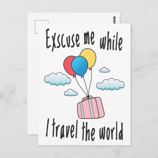 世界を旅している間に申し訳ない ポストカード (正面/裏面)
