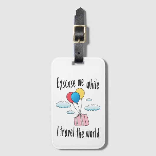 世界を旅している間に申し訳ない ラゲッジタグ (正面縦)