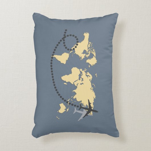 世界を旅しようイラストレーション アクセントクッション (正面(垂直))