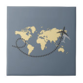 世界を旅しようイラストレーション タイル (正面)