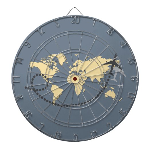 世界を旅しようイラストレーション ダーツボード (正面)