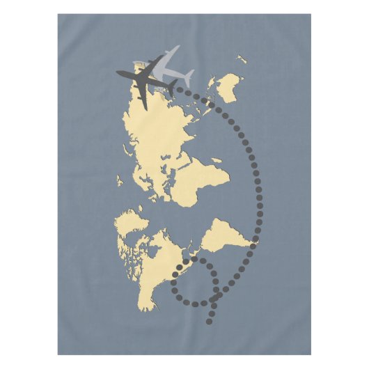 世界を旅しようイラストレーション テーブルクロス (正面)