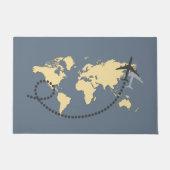 世界を旅しようイラストレーション ドアマット (正面)