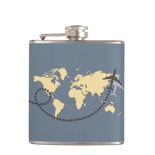 世界を旅しようイラストレーション フラスク (正面)