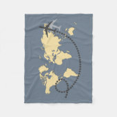 世界を旅しようイラストレーション フリースブランケット (正面)