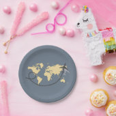 世界を旅しようイラストレーション ペーパープレート (パーティー)