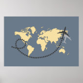 世界を旅しようイラストレーション ポスター (正面)