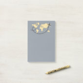 世界を旅しようイラストレーション ポストイット (デスク上)