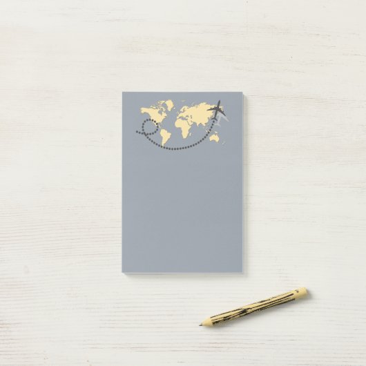 世界を旅しようイラストレーション ポストイット (デスク上)