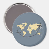 世界を旅しようイラストレーション マグネット (正面/裏面)