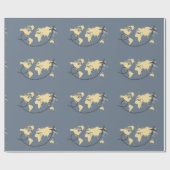 世界を旅しようイラストレーション ラッピングペーパー (フラット)