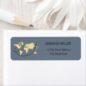 世界を旅しようイラストレーション ラベル (インサイチュ)