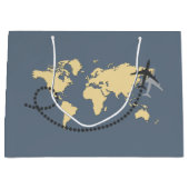 世界を旅しようイラストレーション ラージペーパーバッグ