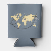 世界を旅しようイラストレーション 缶クーラー (正面)