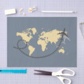 世界を旅しようイラストレーション 薄葉紙 (クラフト)