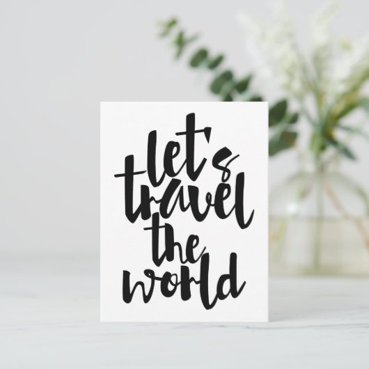 世界を旅しよう引用文 ポストカード (スタンド正面)
