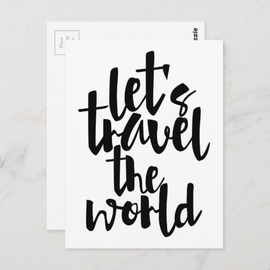世界を旅しよう引用文 ポストカード (正面/裏面)