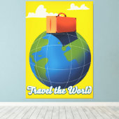 世界を旅しよう キャンバスプリント (インサイチュ (ウッドフロア))
