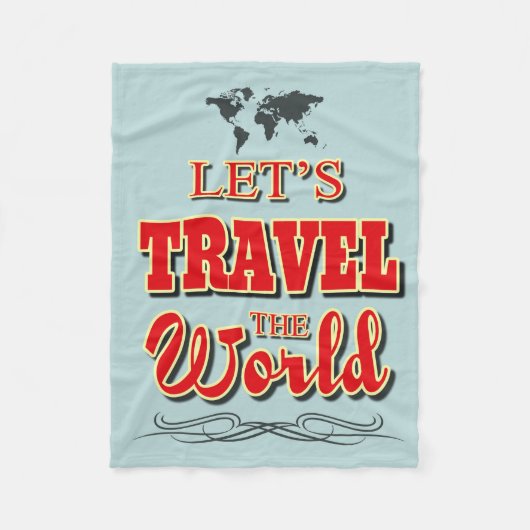 世界を旅しよう フリースブランケット (正面)