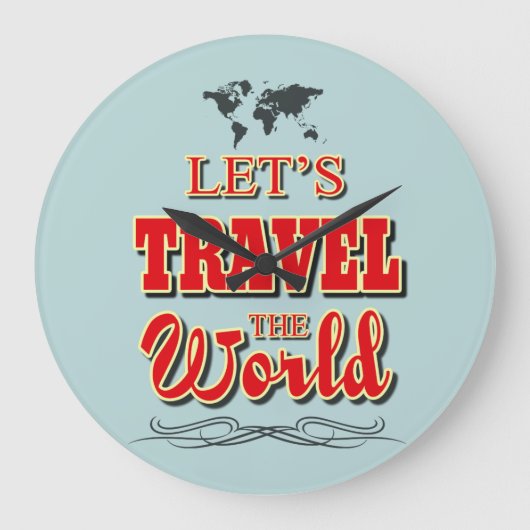 世界を旅しよう ラージ壁時計 (正面)