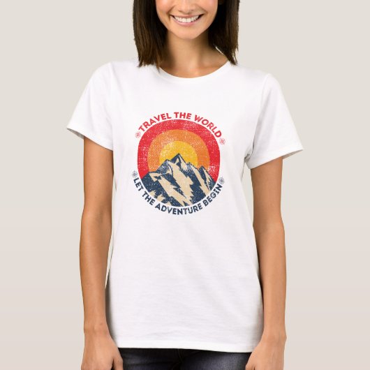 世界を旅しよう 冒険の始まり 旅行 Tシャツ (正面)