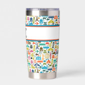 世界を旅するテーマモノグラム 保温保冷タンブラー (背面)