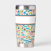 世界を旅するテーマモノグラム 保温保冷タンブラー (正面)