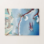 世界を旅するヴィンテージスタイル旅行ポスター ジグソーパズル (横)