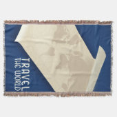 世界を旅するヴィンテージスタイル旅行ポスター スローブランケット (正面)