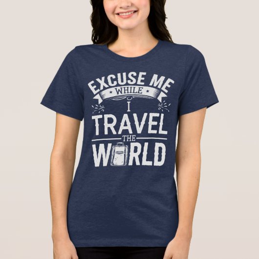 世界を旅する間は失礼します おもしろ観光 トライブレンドTシャツ (正面)