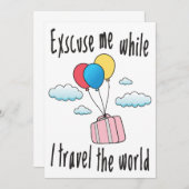 世界を旅する間は失礼します 招待状 (正面/裏面)