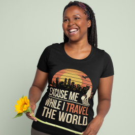 世界を旅する間は許してください - ヴィンテージ レトロ Tシャツ