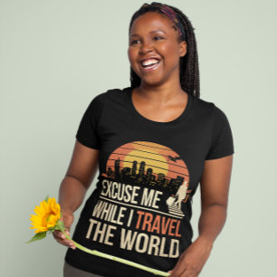 世界を旅する間は許してください - ヴィンテージ レトロ Tシャツ