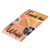 世界を旅する飛行機クラシックのポスター夕べ マグネット (左側)