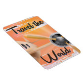 世界を旅する飛行機クラシックのポスター夕べ マグネット (右側)