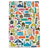 世界を旅する ミディアムペーパーバッグ (正面)